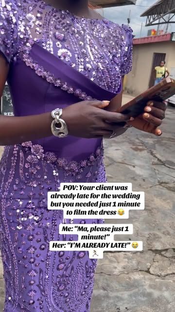 Purple sequin asoebi gown by Miras Couture