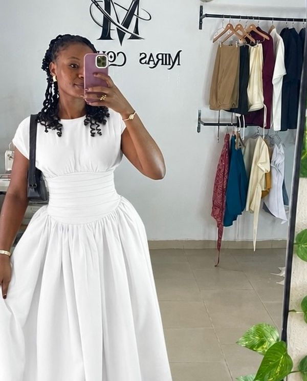 Ready-to-wear dress in white